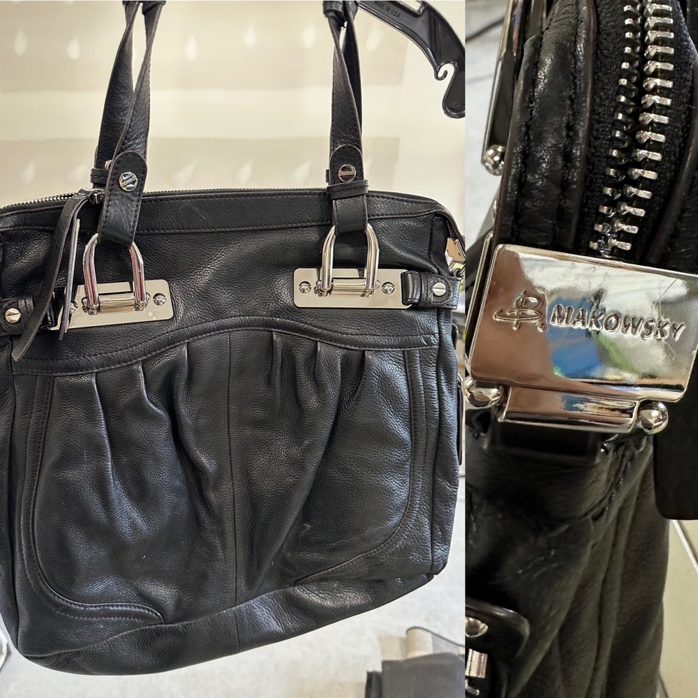 B Makowsky Black Large Tote